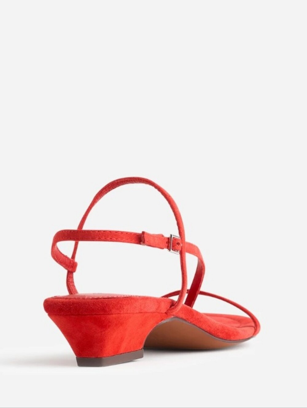 Madewell Maycie Asymmetric Suede Strap Sandal Bandana Red - Picture 10 of 13